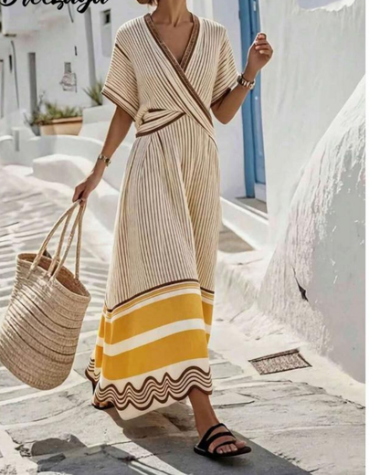 Vestido rayas albaricoque