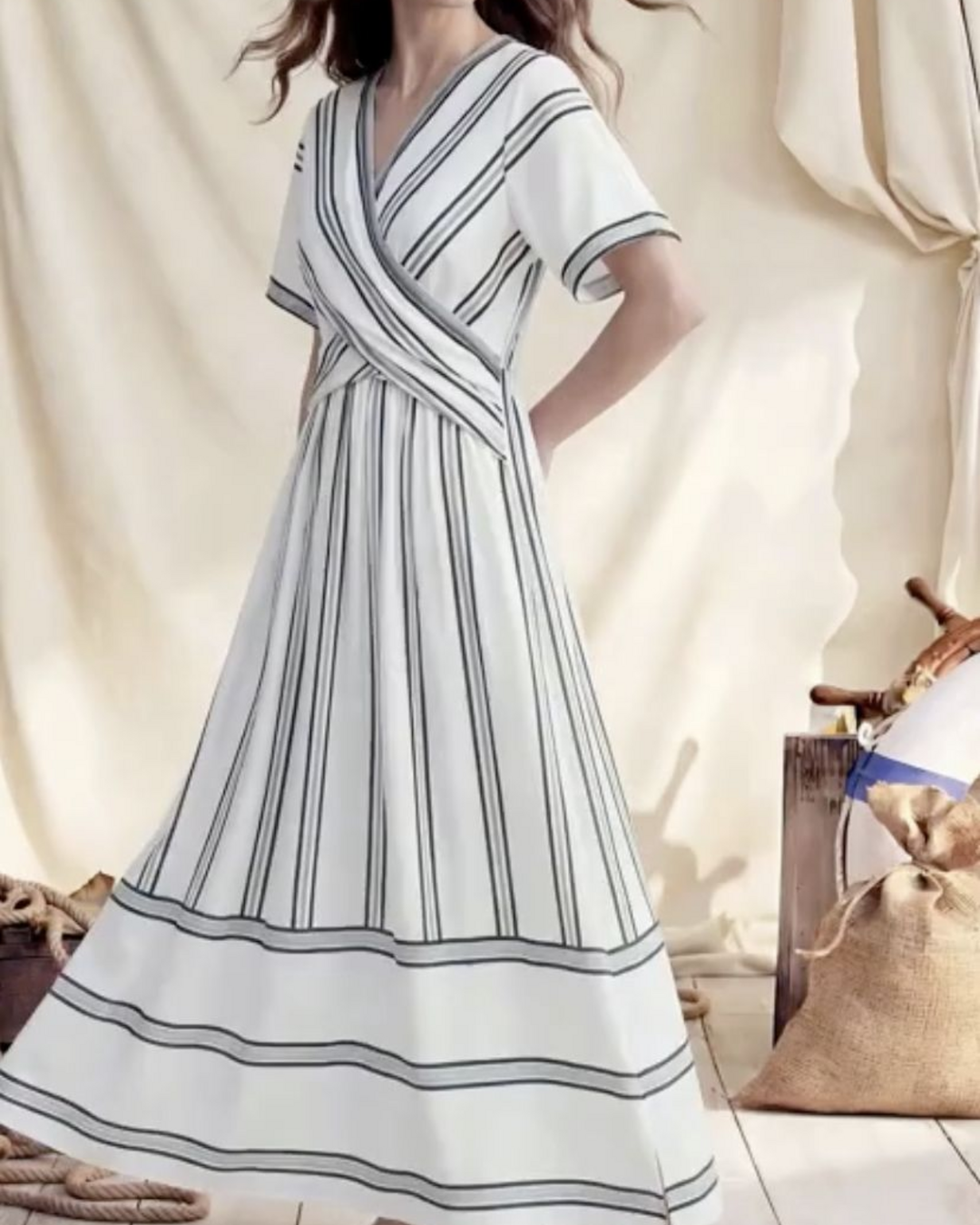 Vestido rayas blanco