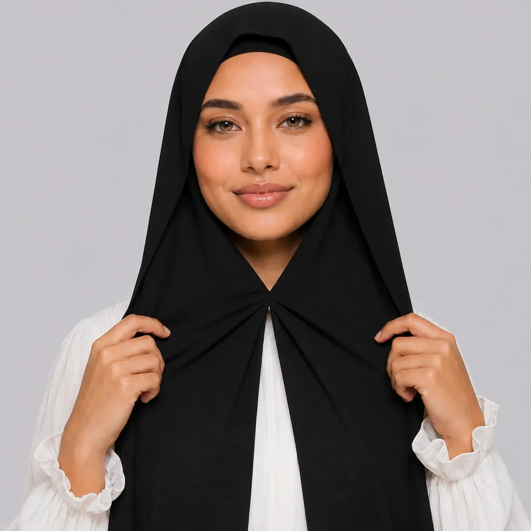 Hijab instantáneo negro modelo
