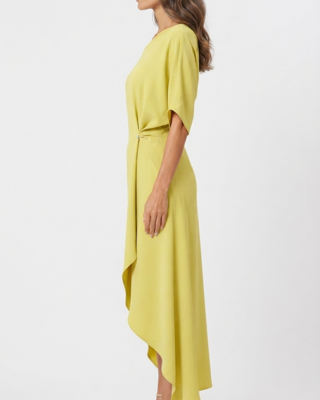 Vestido Camila amarillo costado