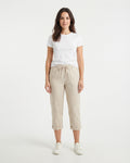 Capris de lino natural de frente