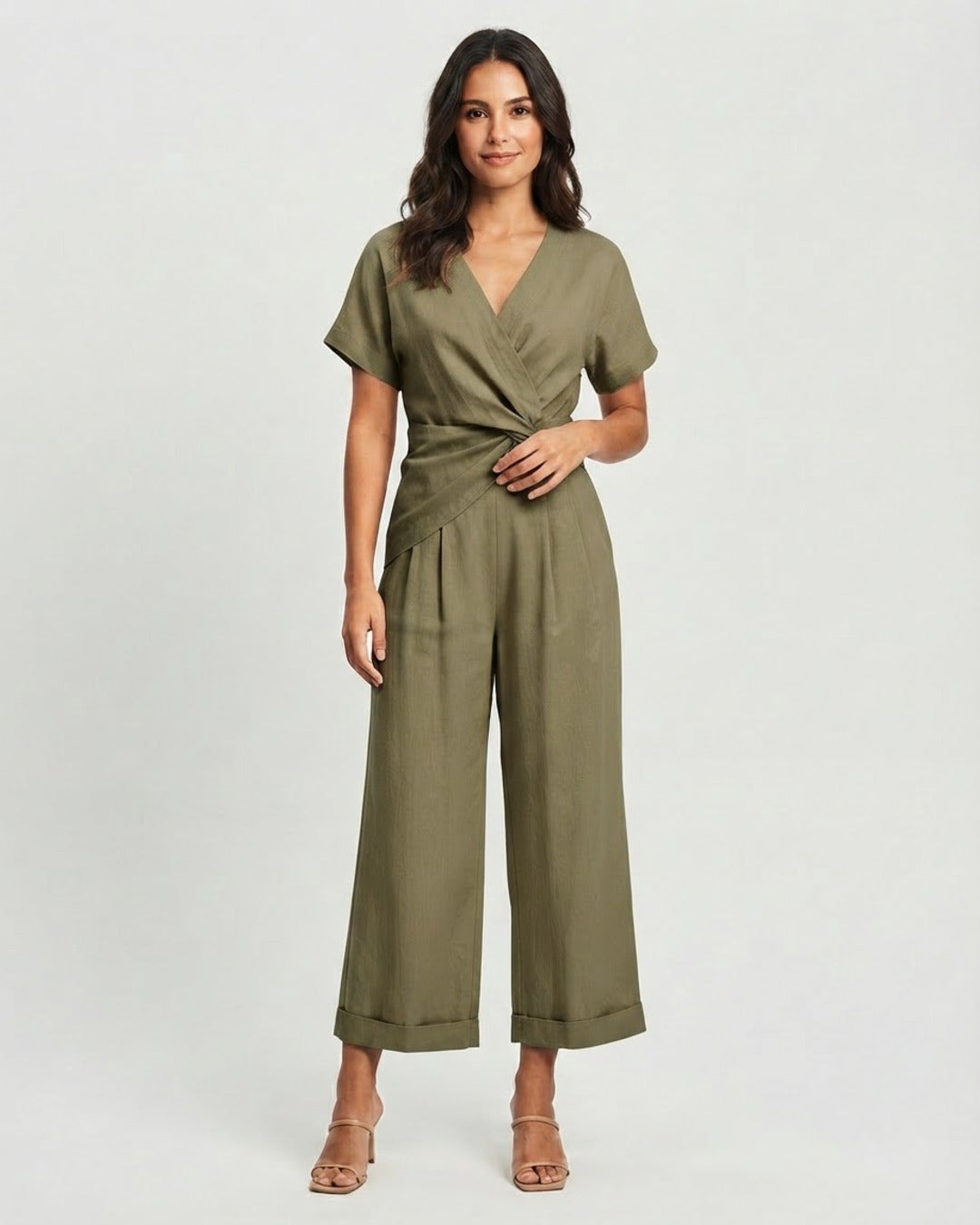 Conjunto Colleen Caqui modelo frente