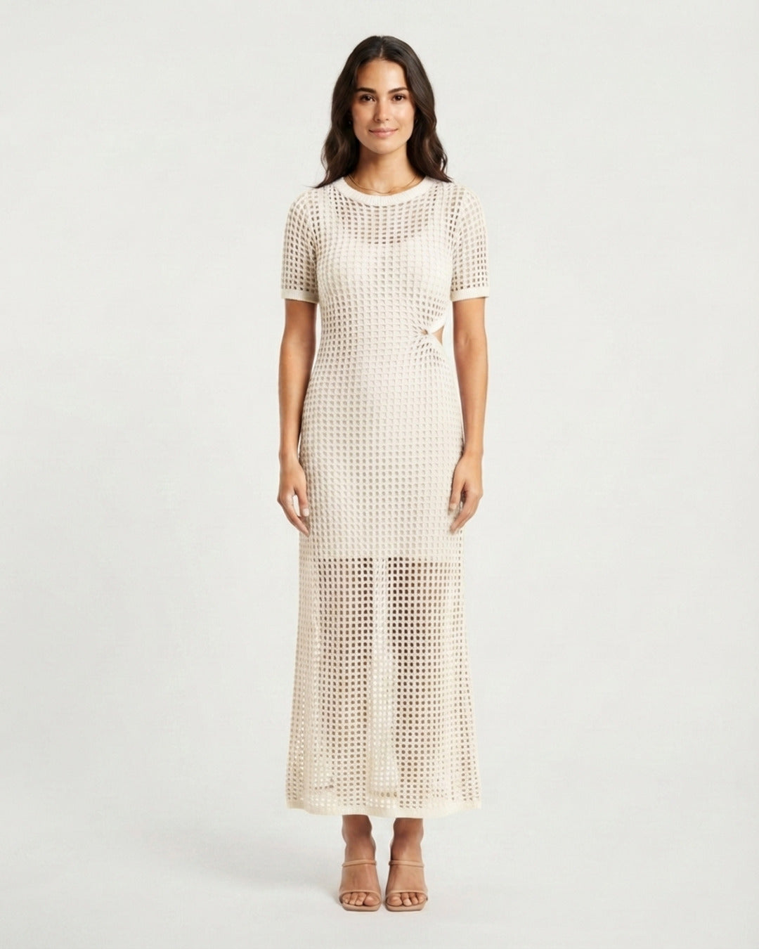 Vestido maxi cut-out Blanco