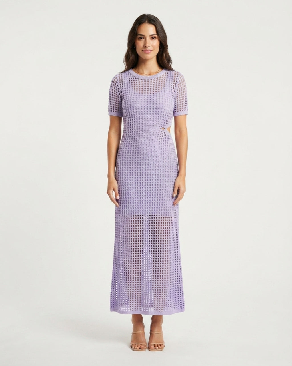 Vestido maxi cut-out modelo frente