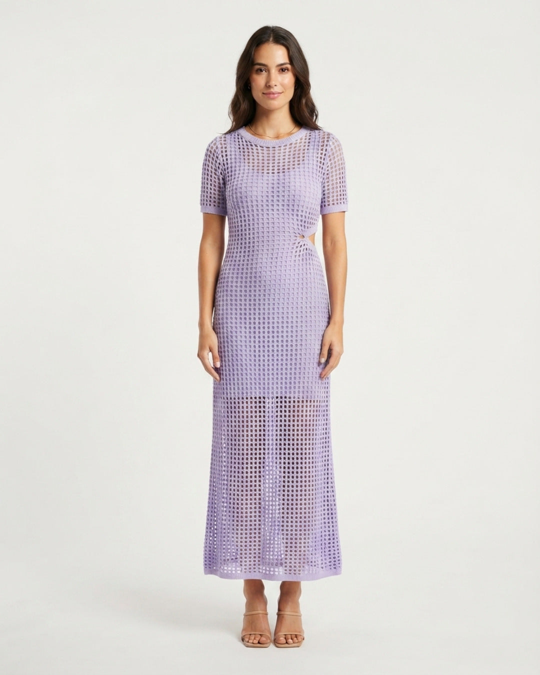 Vestido maxi cut-out modelo frente