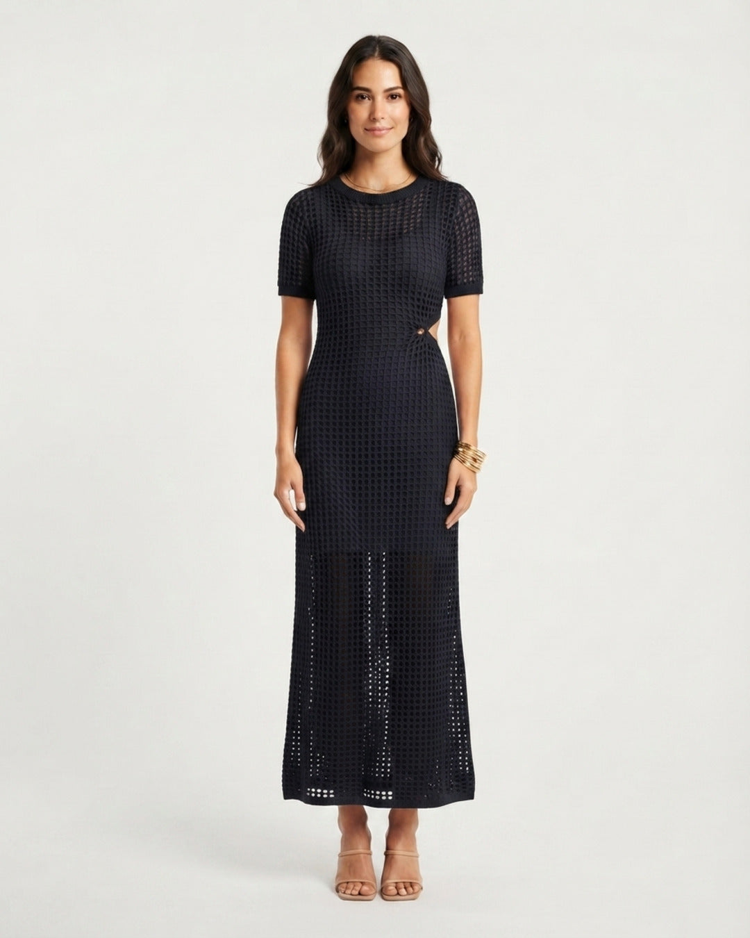 Vestido maxi cut-out Negro
