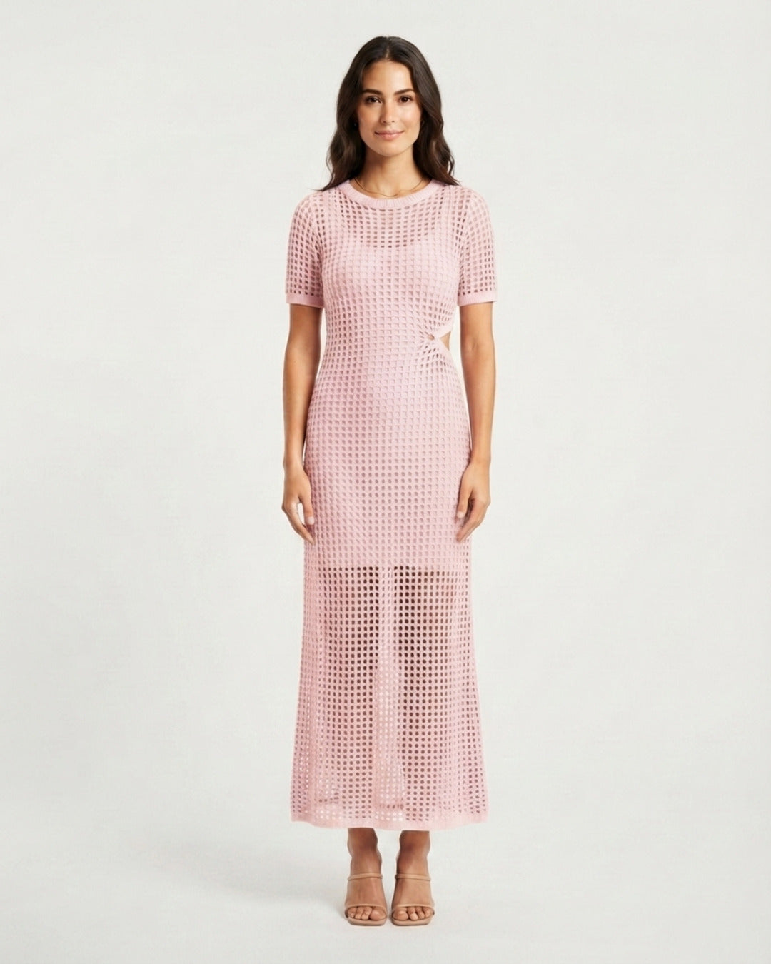Vestido maxi cut-out Rosa