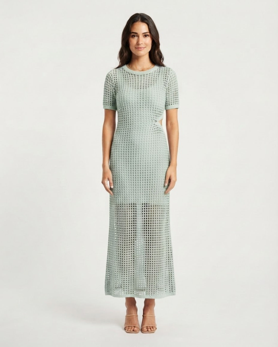 Vestido maxi cut-out Verde Claro