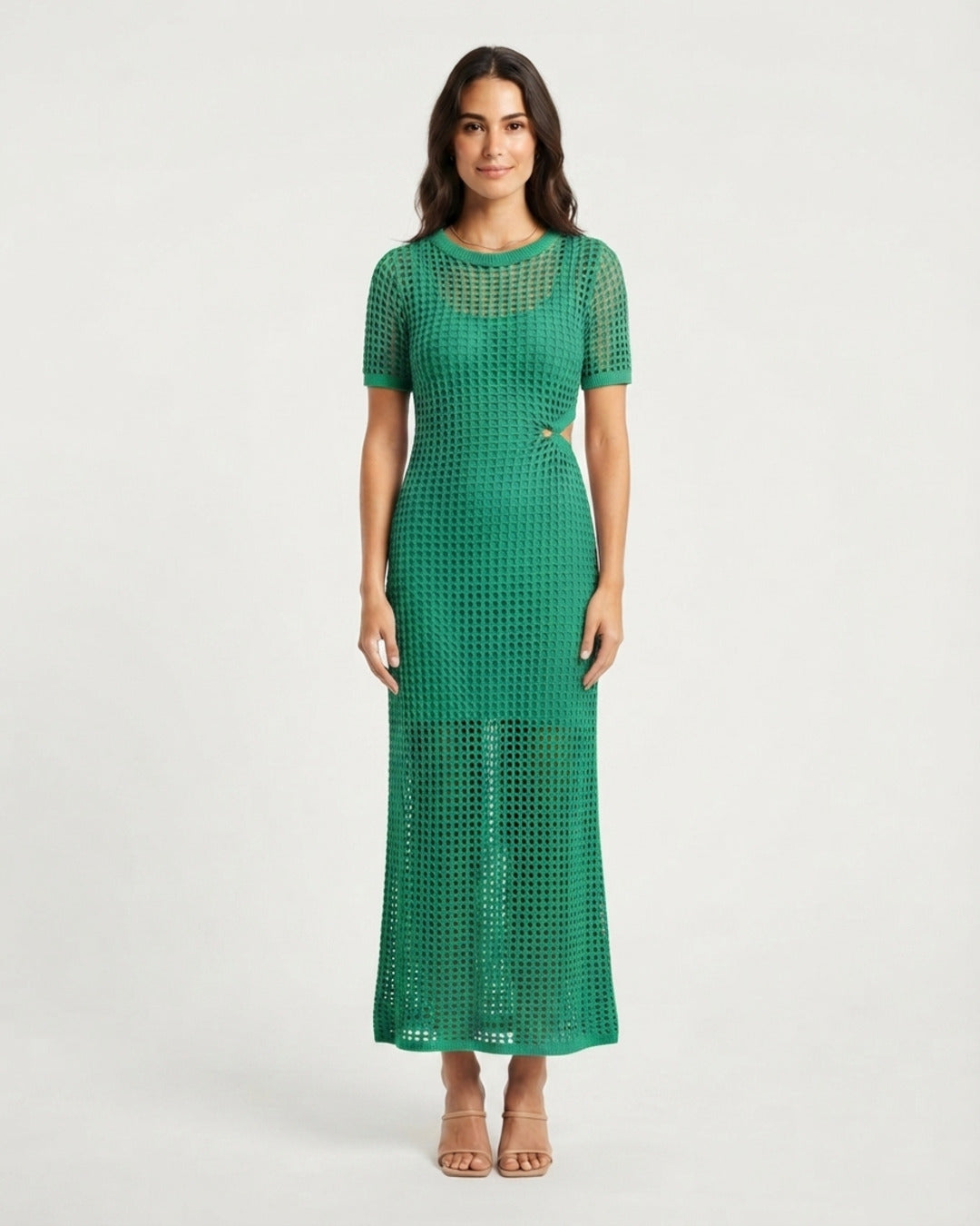 Vestido maxi cut-out Verde