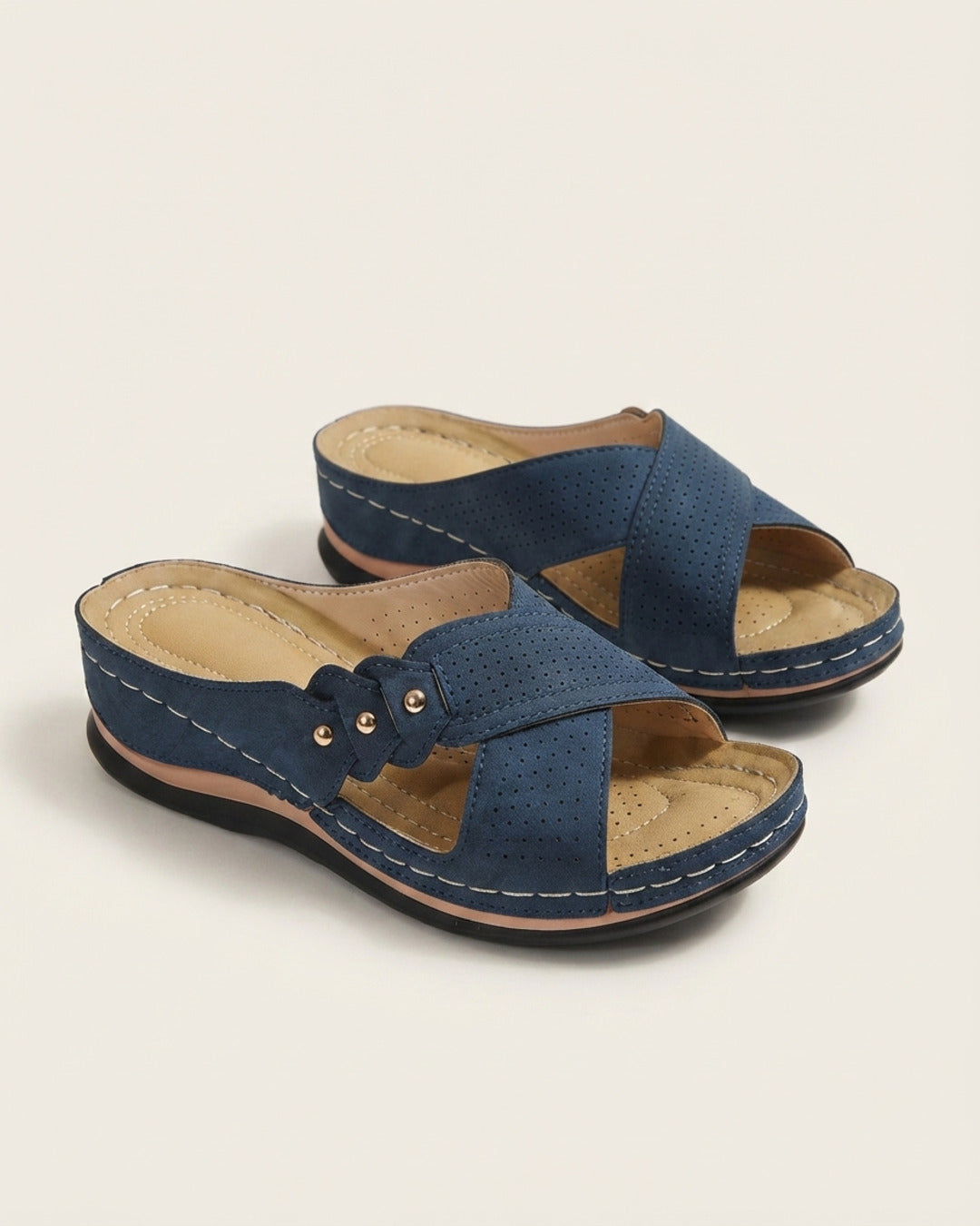Sandalias Komfora azul marino