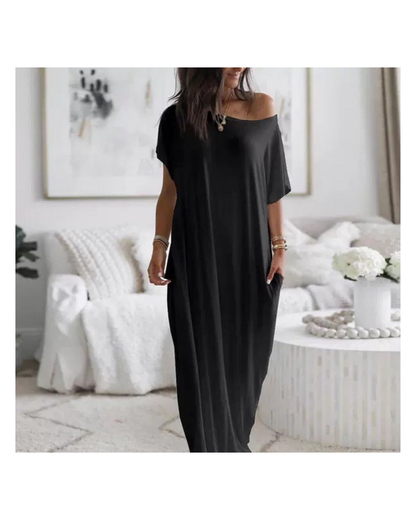 Vestido off-shoulder negro