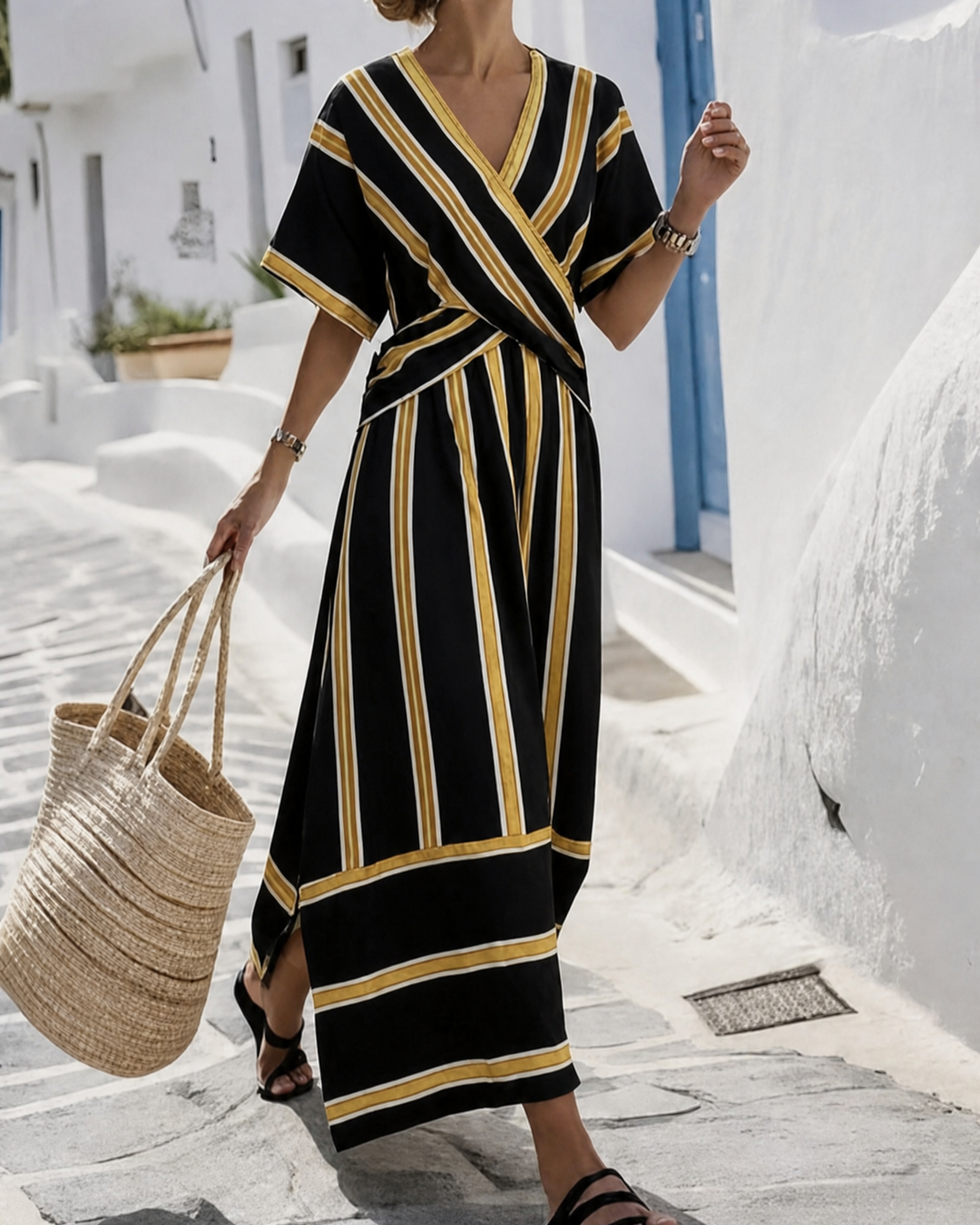 Vestido rayas negro