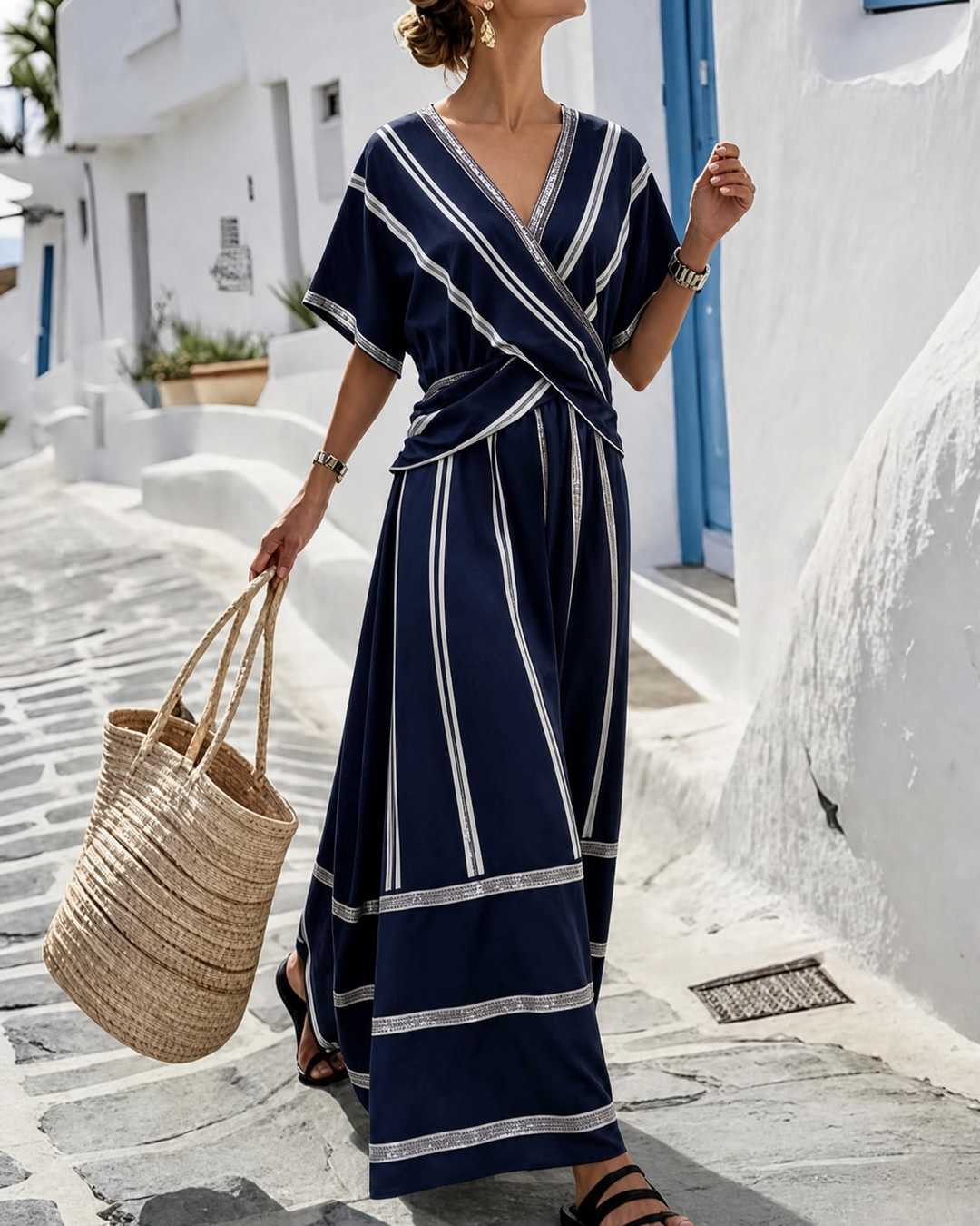 Vestido rayas azul marino