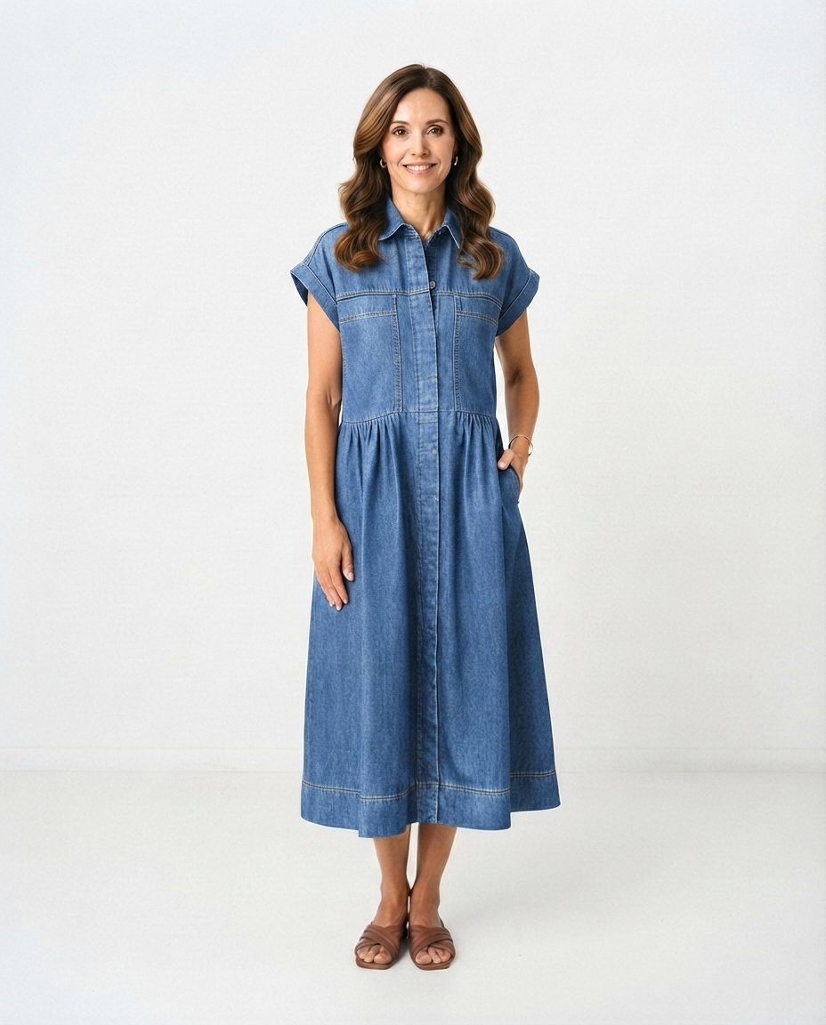 Vestido Harper azul medio