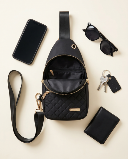 Bolso sling flat lay