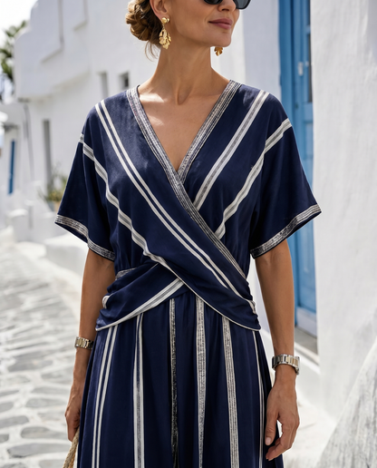 Vestido rayas detalle