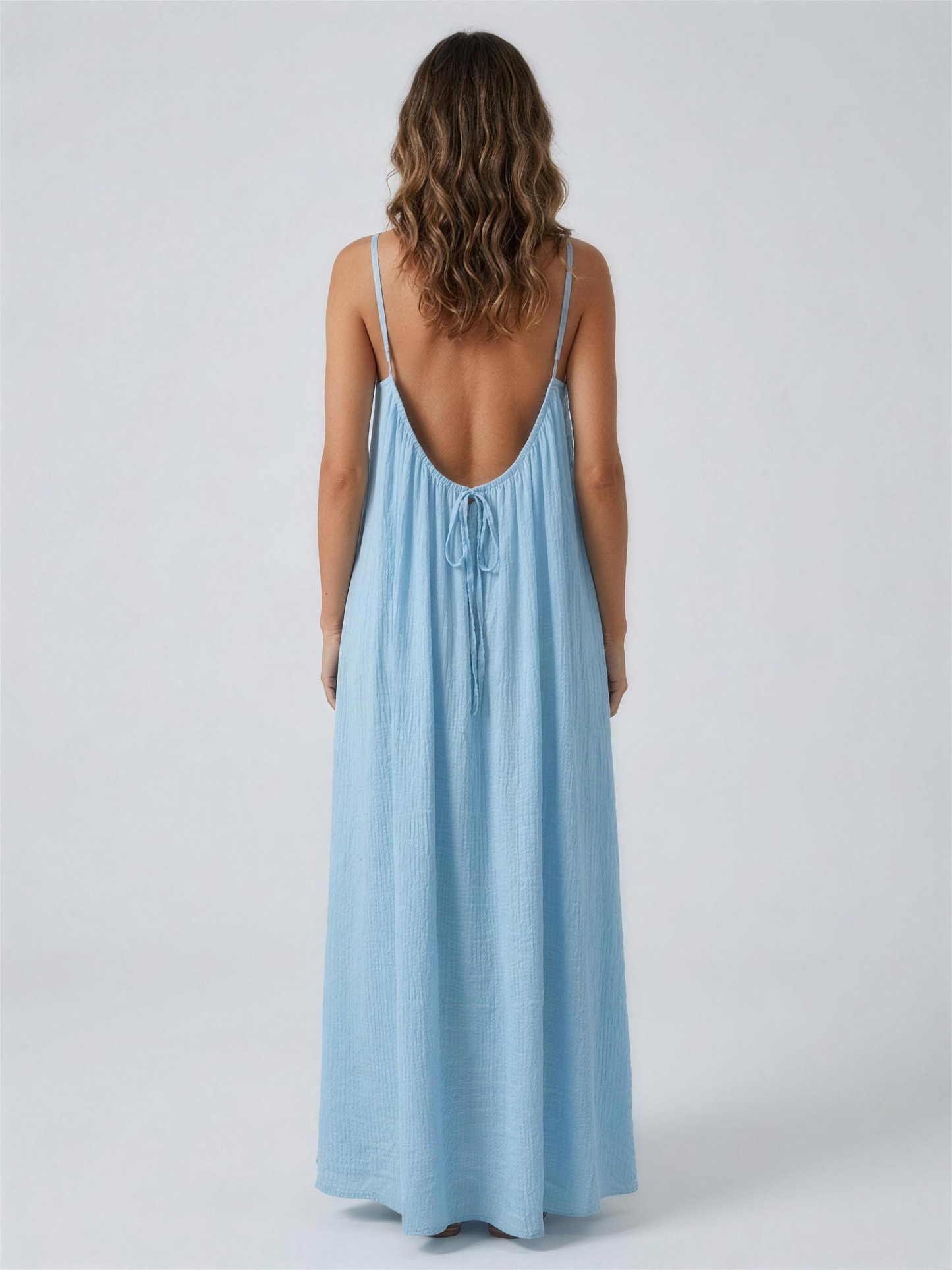 Vestido azul espalda