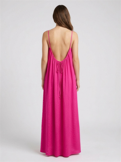 Vestido rosa espalda
