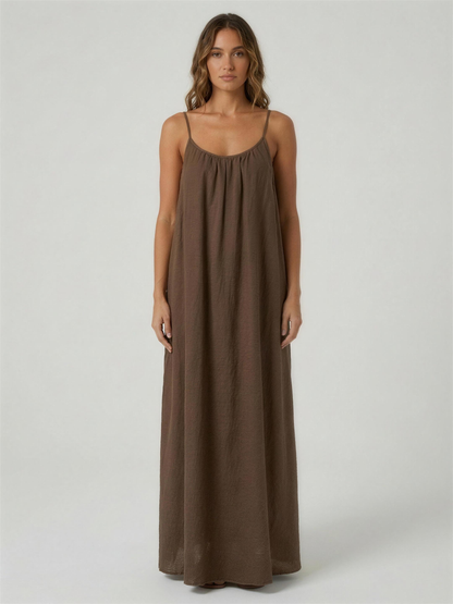 Vestido marrón frente
