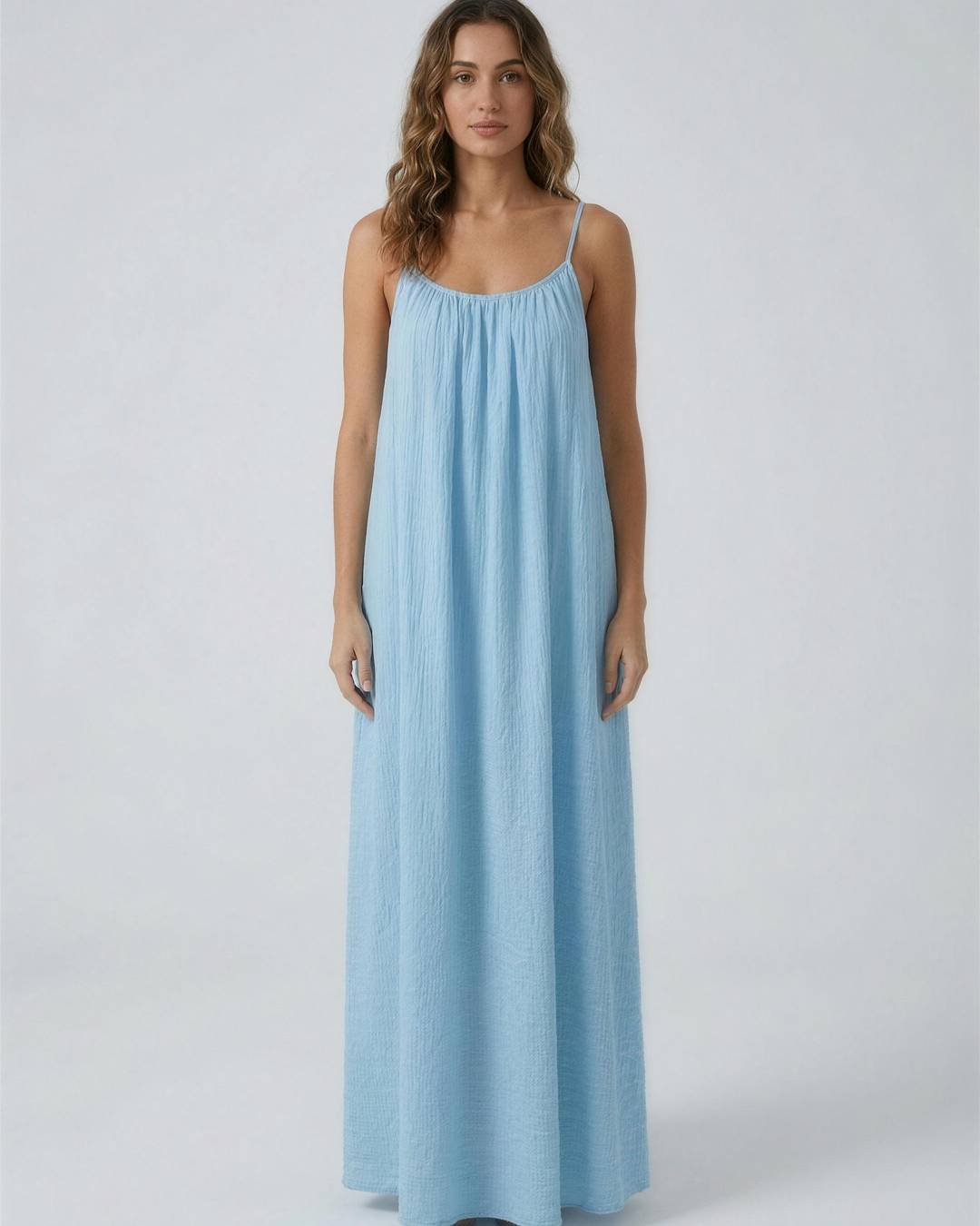 Vestido azul de frente