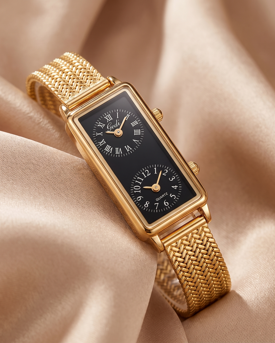 Reloj Reona esfera negra detalle
