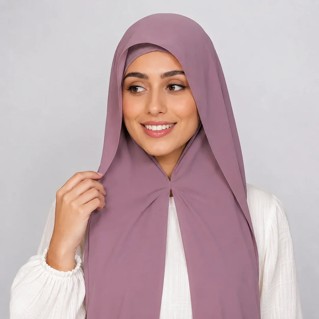 Hijab instantáneo malva modelo