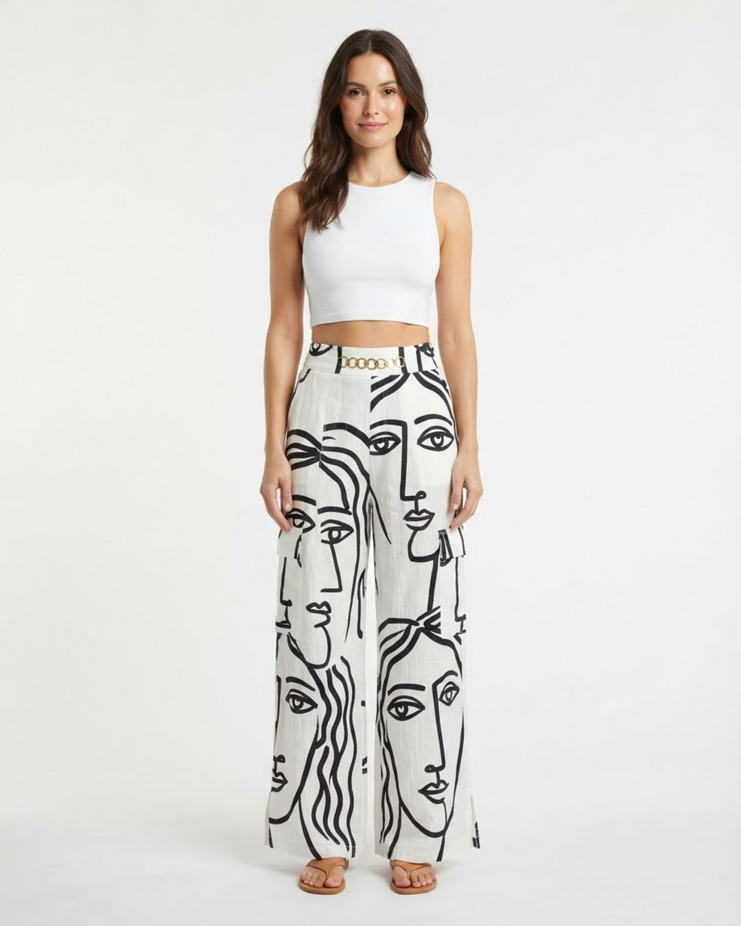 Pantalón palazzo estampado