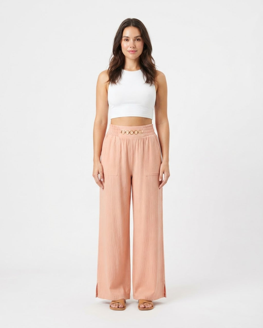 Pantalón palazzo rosa