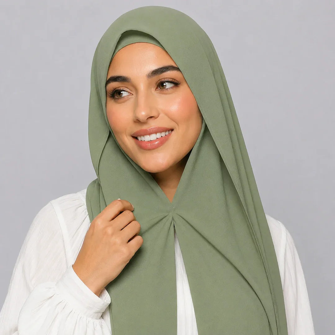 Hijab instantáneo salvia modelo