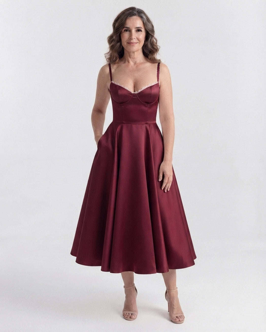 Vestido Selene burdeos