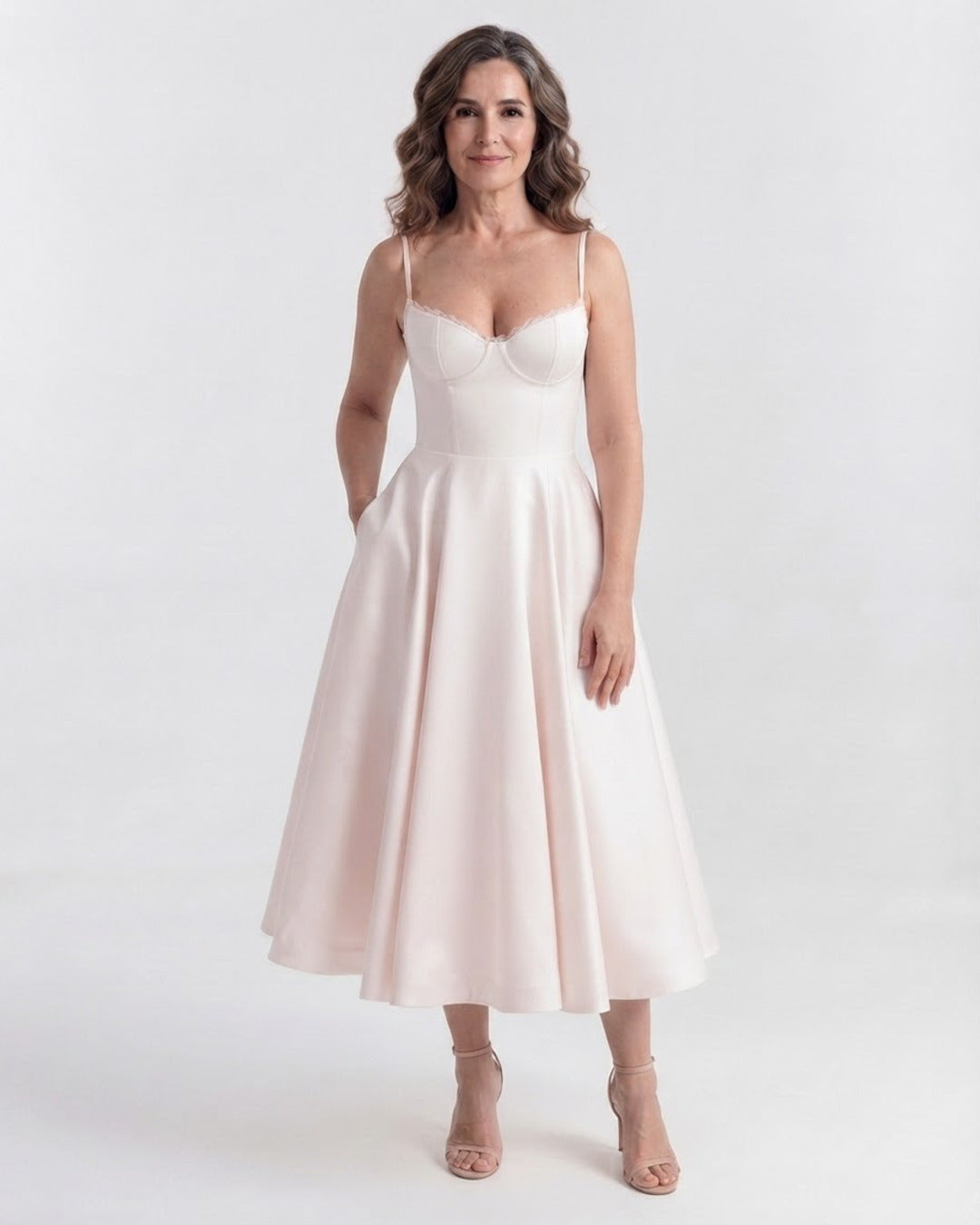 Vestido Selene rosa empolvado