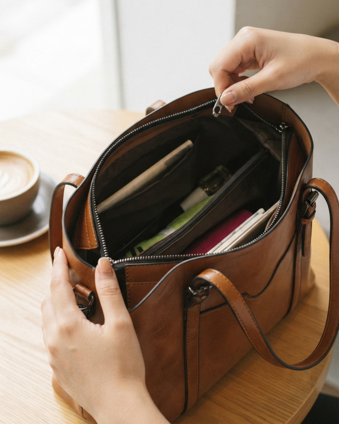 Bolso tote interior con divisor